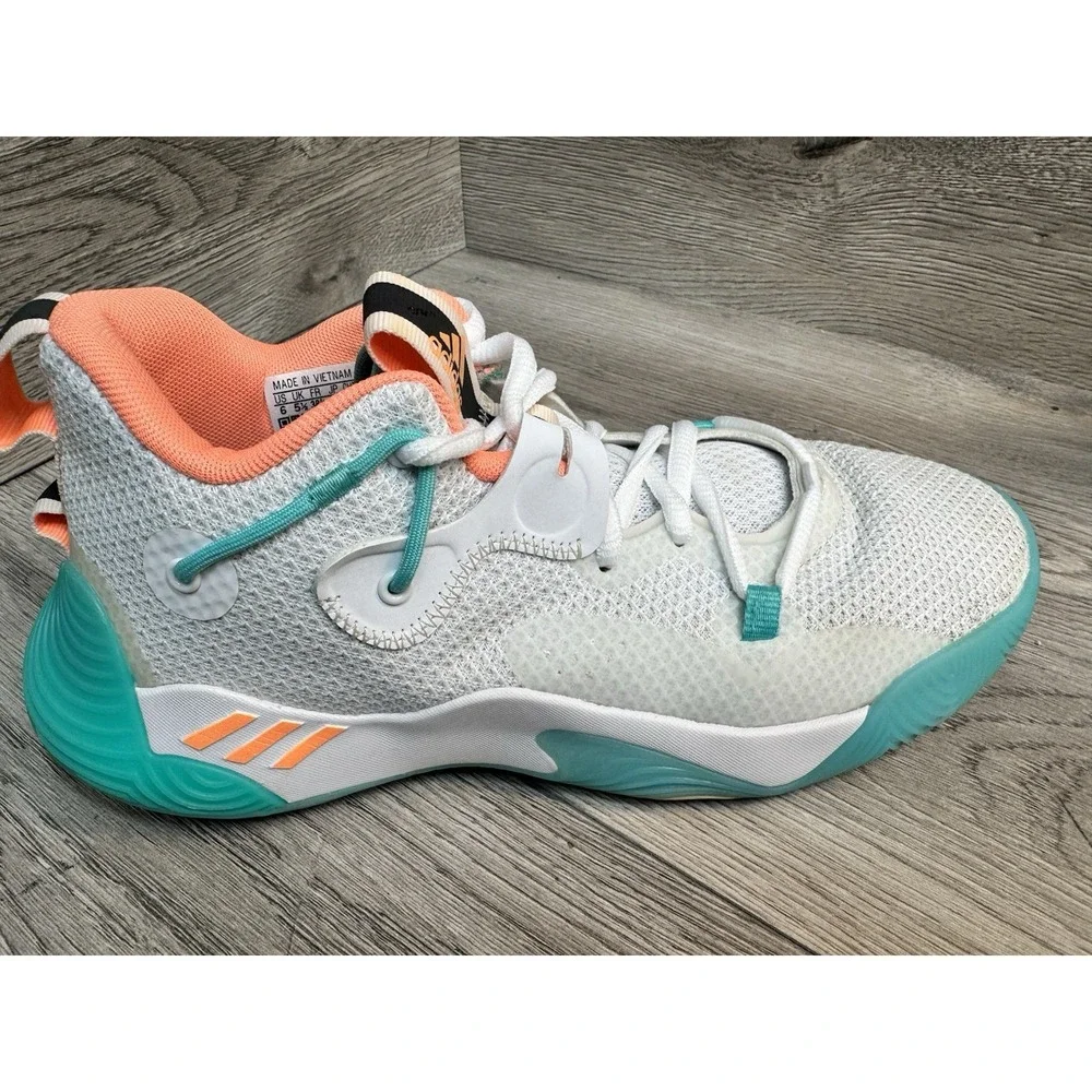 adidas Harden Stepback 3 Mens Basketball Shoes Size 6 White Green Sneakers